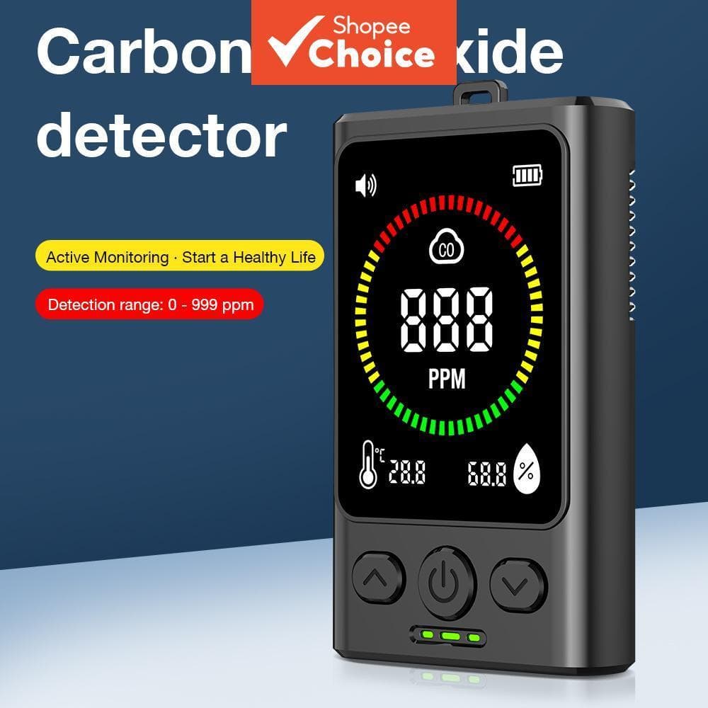 Um Conjunto De Detector De Monóxido De Carbono , Mini Medidor Portátil De Qualidade Do Ar Para Casa E Garagem , 0-999ppm