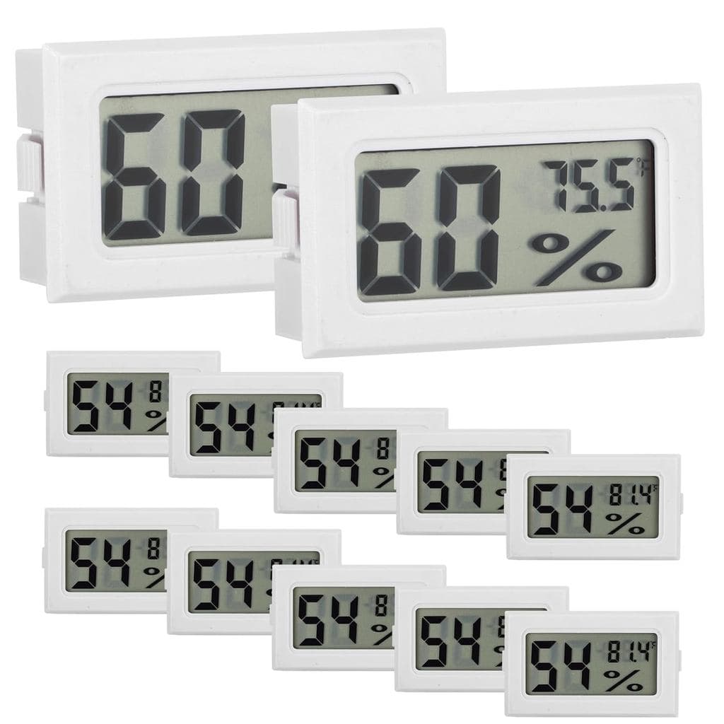 Pacote com 12 Mini Higrômetros Digitais Eletrônicos Medidores de Temperatura e Umidade Termômetro Higrômetro Interno com