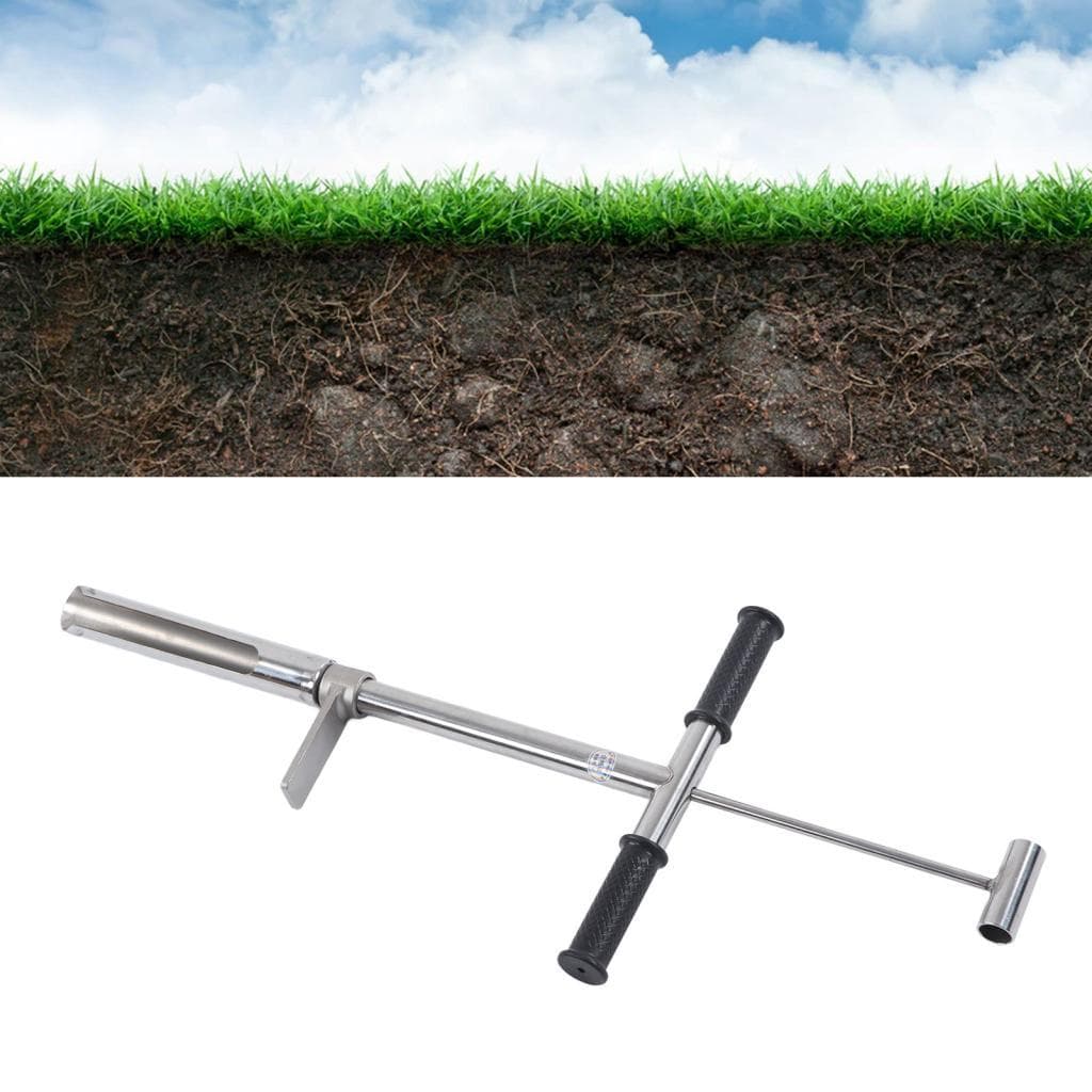 Sonda amostradora de solo de aço inoxidável integrada de alta eficiência com pedal ejetor para jardim gramado