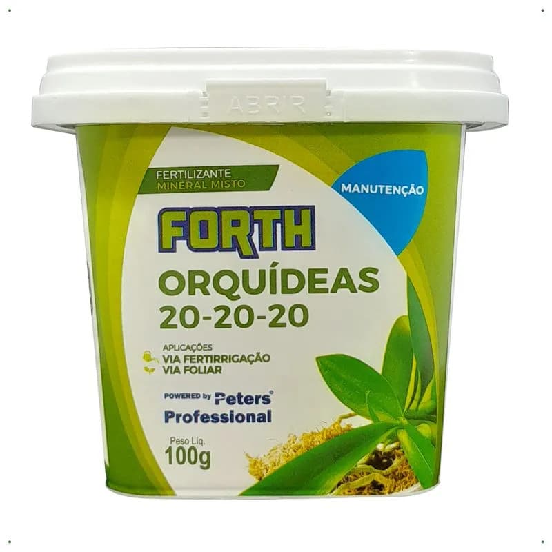 Fertilizante Forth Orquídeas Manutenção NPK 20-20-20 Balde 100g