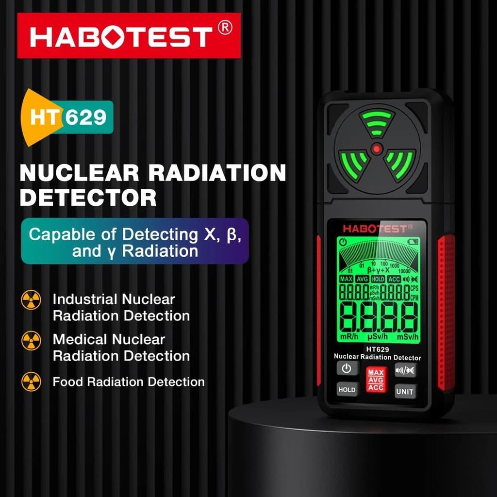 HABOTEST HT629 Contador Geiger Detector De Radiação Nuclear Raios X Beta Gamma Radioatividade De