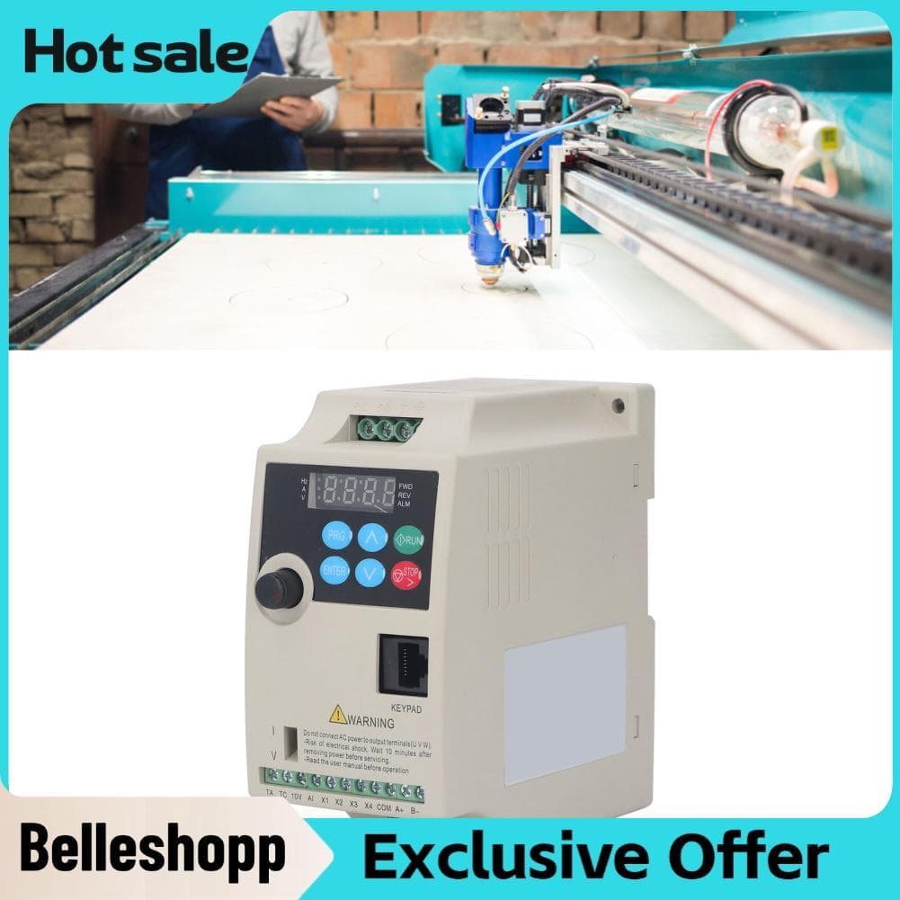 Belleshopp-br Inversor de frequência 4A Comunicação RS485 0,75KW VFD Bobina de núcleo de cobre Display LED Forte