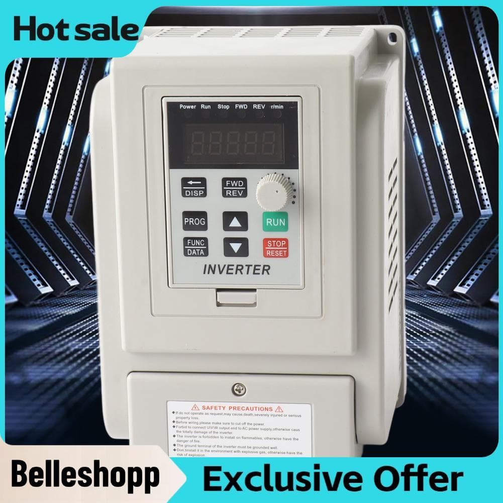 Belleshopp-br Belleshopp-br Inversor VFD 220V AC Monofásico para Trifásico Frequência Variável WALFRONT 4,4 kW