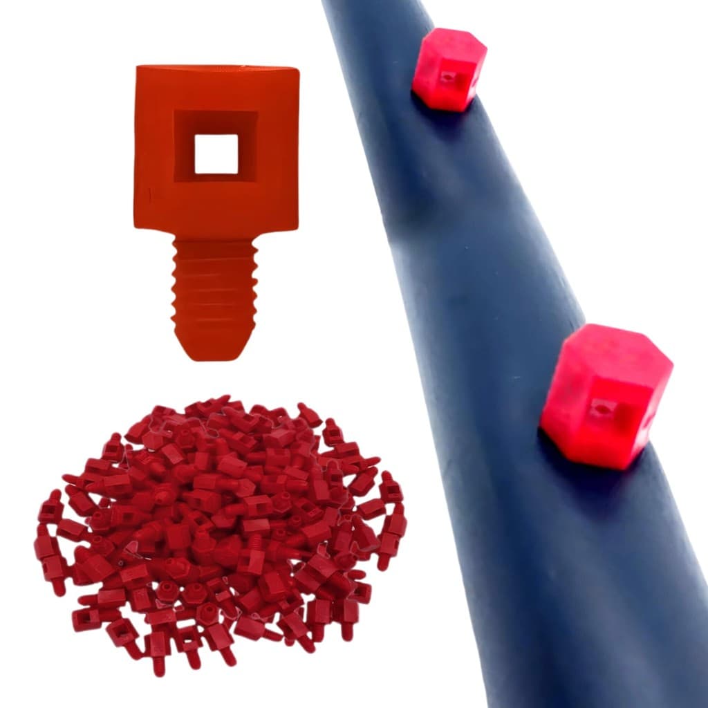 Kit 100 Unidades. Microaspersor Spray Jet Vermelho Vazão 47 L/H - Implebrás
