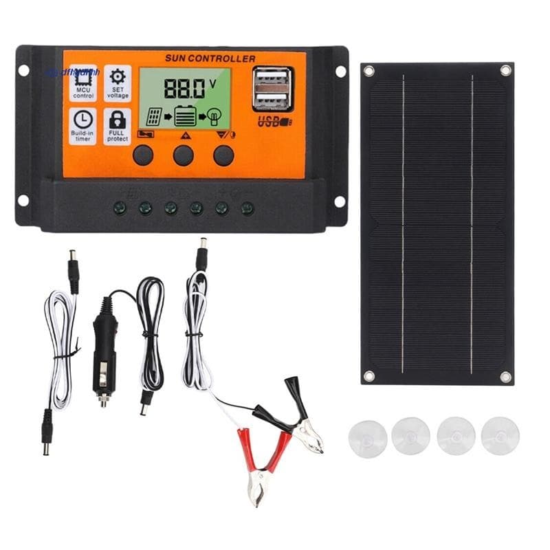 Kit de painel solar 600W com controlador de carga 100A 18V para sistema de reboque de barco de acampamento