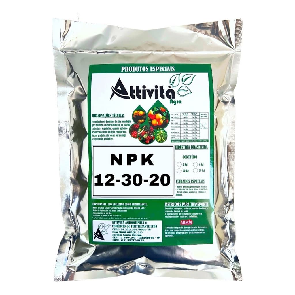 Adubo Fertilizante Foliar Attivita Npk 12-30-20