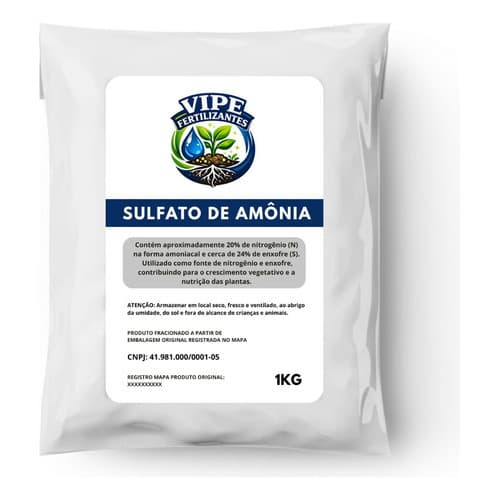Fertilizante Sulfato De Amônio Nitrogenado C Enxofre 1kg