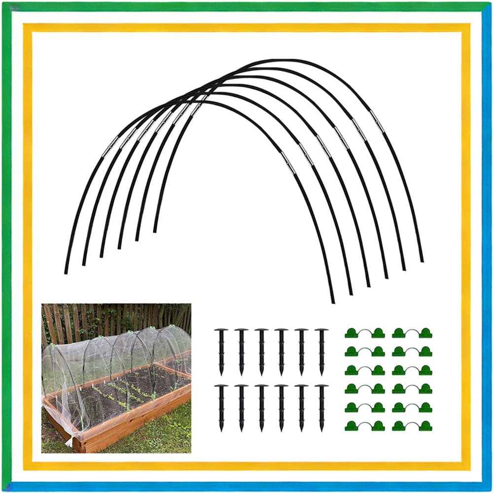 Kit de estrutura de estufa arqueada de túnel de jardim, sistema de plantio de montagem fácil de estufa de jardim vegetal