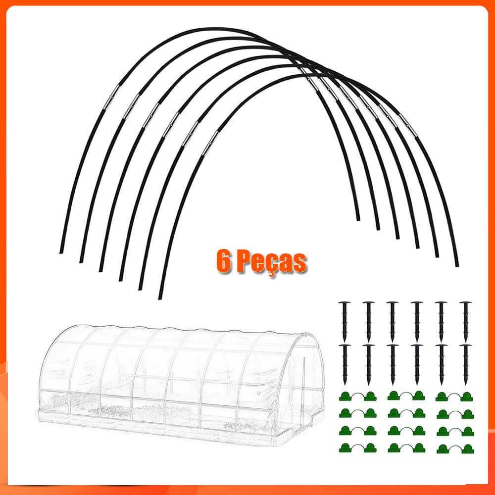 6 argolas de estufa para canteiros elevados cama de jardim aros de jardim túnel de cultivo arcos de túnel de estufa