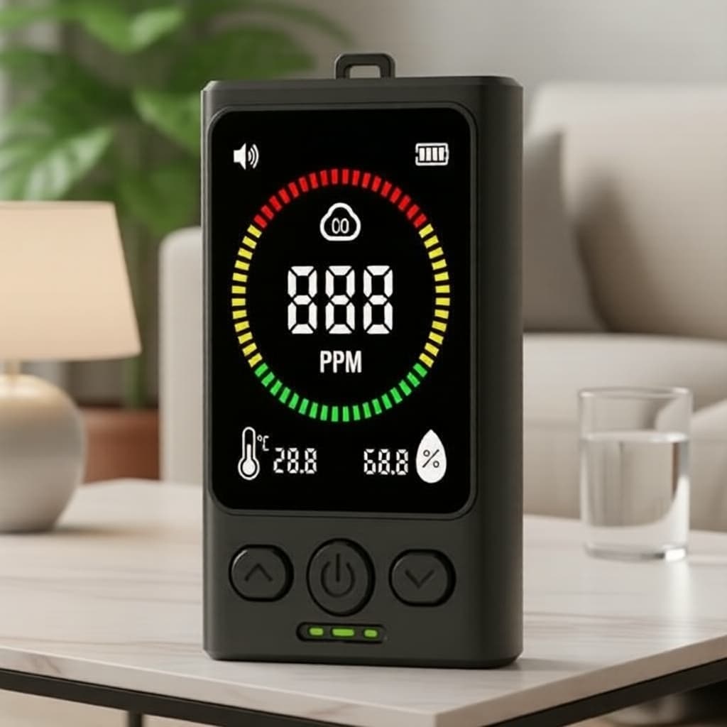 Conjunto de Detector de Monóxido de Carbono: Medidor Mini CO 0-999ppm, Testador Portátil de Qualidade do Ar para Casa e