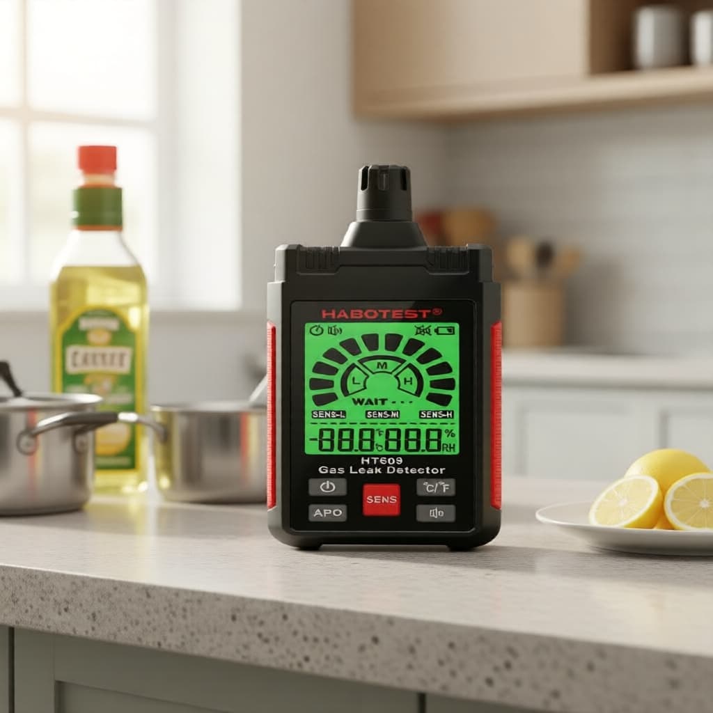 One Piece HT609 Detector de Gás Inflamável, Detector de Vazamento de Gás Natural Portátil Com Alarme Duplo