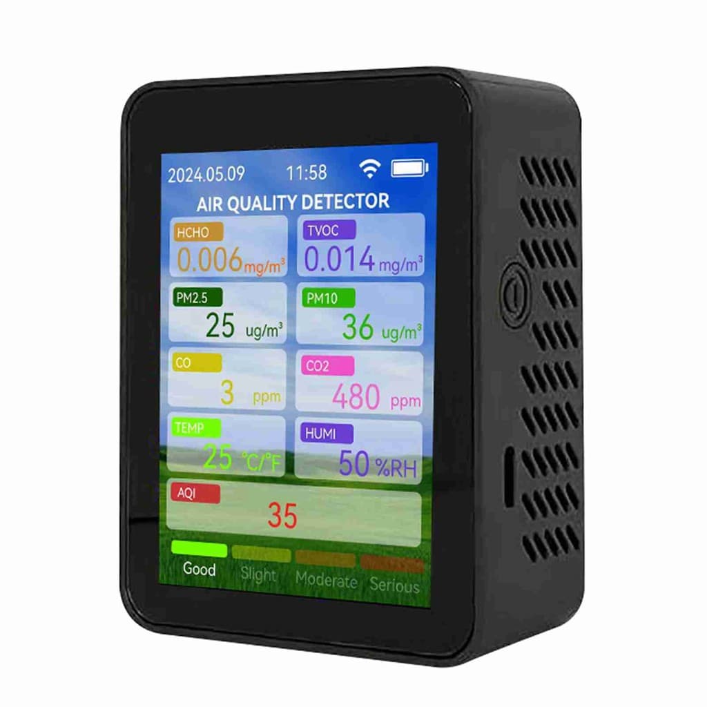tomobetter Tuya WiFi Multifuncional Medidor De Qualidade Do Ar Doméstico HCHO TVOC Monóxido De Carbono CO2 PM2.5 PM10 Te