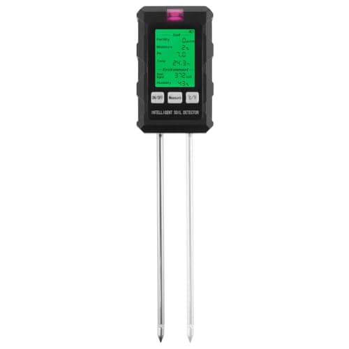 Medidor de sensor de umidade do solo, monitor de água, testador de solo 6 em 1 com visor medidor de pH do solo, medidor de umidade do solo, testes de fertilidade do solo, pH, umidade, temperatura
