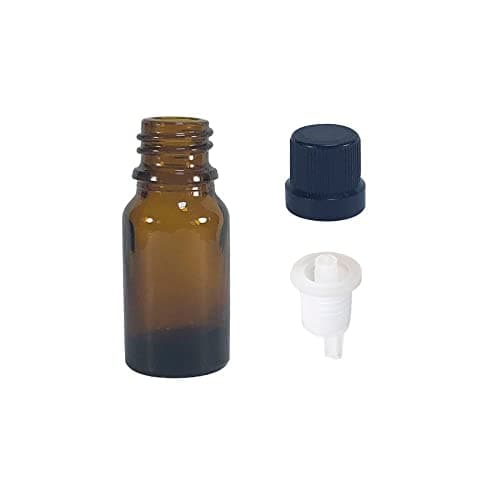 Frasco de Vidro 10ml com Batoque Gotejador (20 Pecas) Cor:Preto