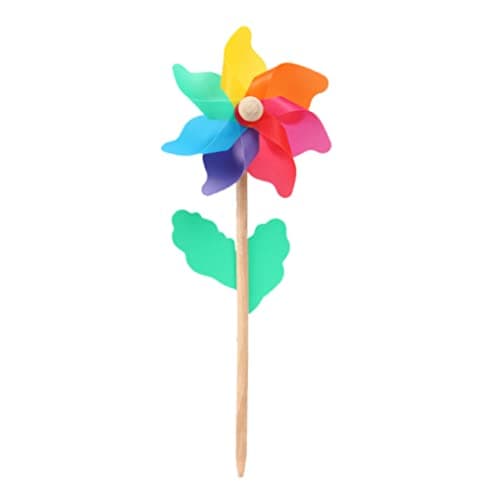Arco-íris de plástico cata-vento giratório de plástico decorativo moinho de vento flor moinho de vento brinquedo decoração de jardim, cata-vento
