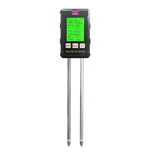 Medidor de Umidade do Solo Medidor de pH do Solo 6 em 1 Umidade/Fertilidade/pH/Temperatura/Umidade/Luz Tela LCD com luz de fundo giratória de 90 graus Testador de Solo Ferramenta de Jardinagem para
