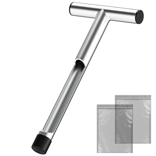 ForoGore Sonda de amostra de solo de aço inoxidável de 30 cm, sonda de teste de solo com alça estilo T, sonda de solo para amostragem de solo, kit de teste de solo para cuidados com plantas, fazenda