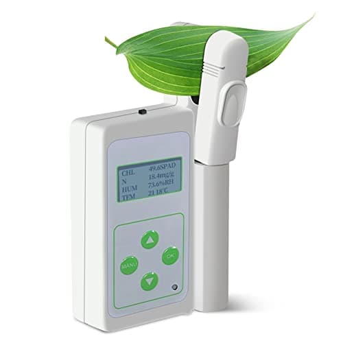 Analisador de clorofila teste de nutrientes para plantas, medidor de temperatura da folha, medidor de umidade da folha 0,0-99,9SPAD com exportação de dados USB Excel - compacto e portátil, perfeito