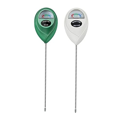 Medidor de umidade do solo, 2 pacotes de monitor de umidade do solo para plantas domésticas, higrômetro de solo sensor de umidade para interior e exterior, jardim, fazenda, cuidados com plantas de gramado, sem necessidade de bateria (verde + branco)