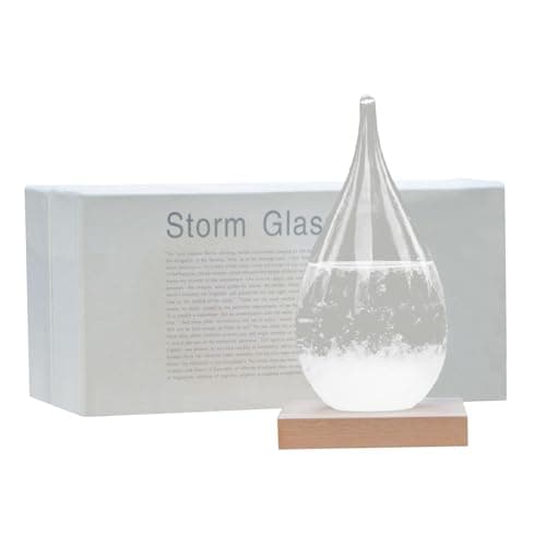 YOOMINI Estação Meteorológica Storm Glass – Barômetro de Cristal Elegante Em Formato de Gota, Presente Perfeito de Natal E Inverno Decoração de Casa E Escritório, Previsor do Tempo Família E Amigos