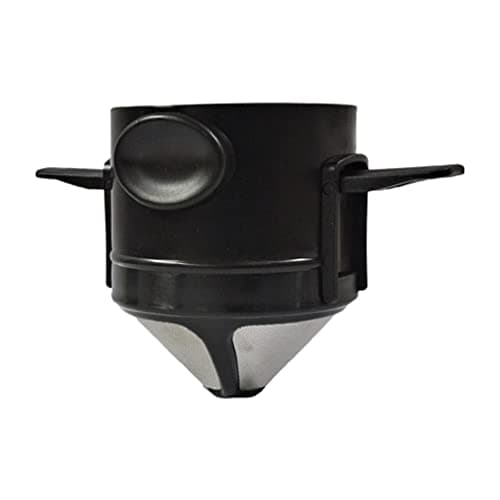 Filtro de Café Dobrável Portátil Reutilizável Suporte de Funil Cestas Gotejador de Café em Aço Inoxidável Preto
