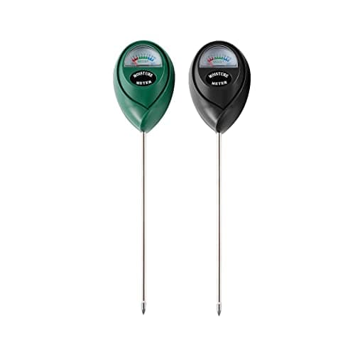Medidor de umidade do solo, 2 pacotes de medidor de água para plantas medidor de solo higrômetro com sensor de umidade para cuidados com plantas internas e externas, sem necessidade de bateria (verde + preto)