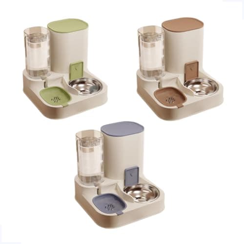 Bebedouro Com Comedouro Alimentador Automático Pet Cães Gato (Azul-aço)