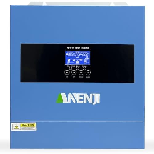 Aninerel 4200W Inversor híbrido, 24 Vcc a 230 Vca, 2 saídas CA, entrada fotovoltaica máxima 500 Vcc, inversor solar de onda senoidal pura MPPT 120A, adequado para baterias de chumbo-ácido e lítio