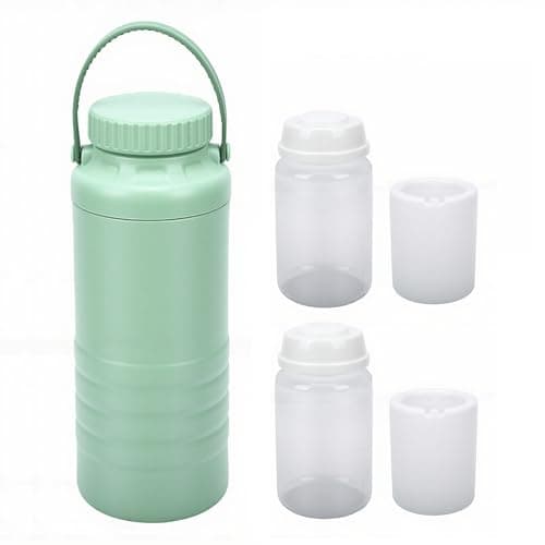 Yunir Cooler Portátil para Leite Materno de 1,5L — Resfriador de Viagem Com Resfriamento Em 360 Graus — Recipiente de Armazenamento Com 2 Frascos Internos de 300ml para Viagens e