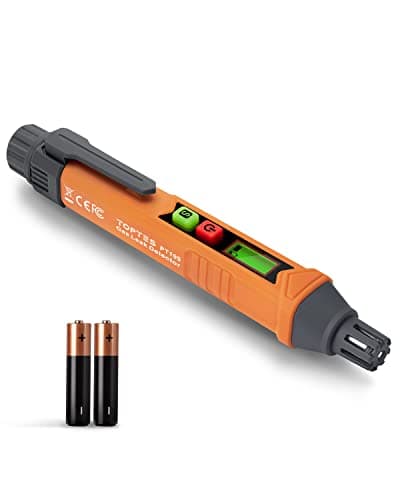 Detector de vazamento de gás natural PT199 com alarme sonoro e visual, farejador de gás portátil para localizar fontes combustíveis como metano, propano para casa (inclui bateria x2) - laranja