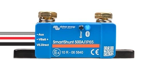 Victron Energy SmartShunt Monitor de bateria solar com Bluetooth, 500A/50mV IP65, entrada 6,5-70 VCC