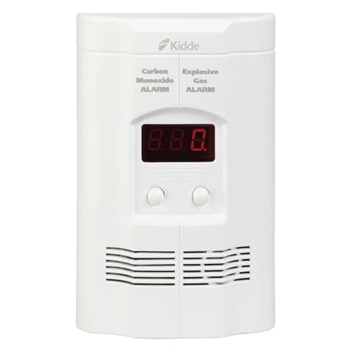 Kidde Detector de monóxido de carbono, propano, natural, metano e alarme de gás explosivo, parede plug-in com reserva de bateria de 9 volts, display LED digital
