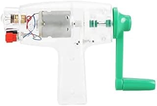 Gerador de energia de manivela manual transparente com motor cinza e manivela verde