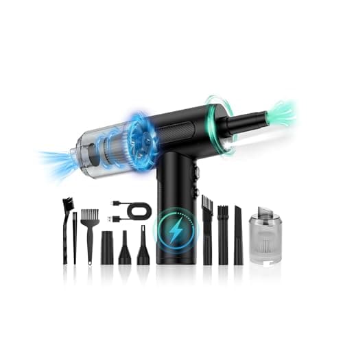 Mini Soprador de Ar para PC, 3 em 1 Inflador, Aspirador e Soprador Portatil, 50000rpm, 6000mAh, Soprador de Ar Comprimido Sem Fio Recarregável, para limpeza de teclado, Eletrônicos, Infláveis e Carro