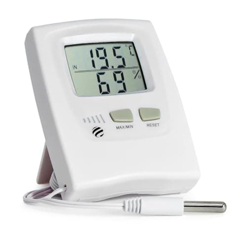 TERMO HIGROMETRO DIGITAL COM TEMPERATURA E UMIDADECOM SENSOR EXTERNO PARA PAREDE OU MESA INCOTERM