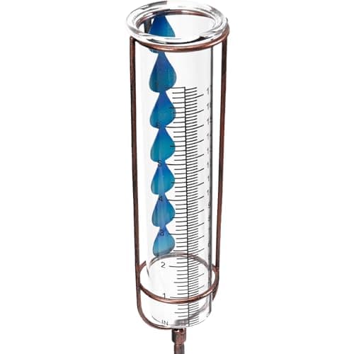 Milisten Pluviômetro Externo Com Estaca de Metal, Cobre E Coletor para Jardim, Quintal, Gramado, Marrom Claro, Capacidade de 7 Polegadas