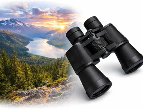 Binóculo Profissional 20x50 Longo Alcance até 10km, Alta Nitidez HD, Ajuste de Dioptria, Lentes Revestidas, Acabamento Emborrachado Antiderrapante - Premium