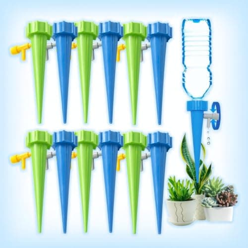 Gotejadores de Plástico para Plantas - Irrigador Regulável Automático para Garrafa PET, Vasos, Jardim e Flores (12)