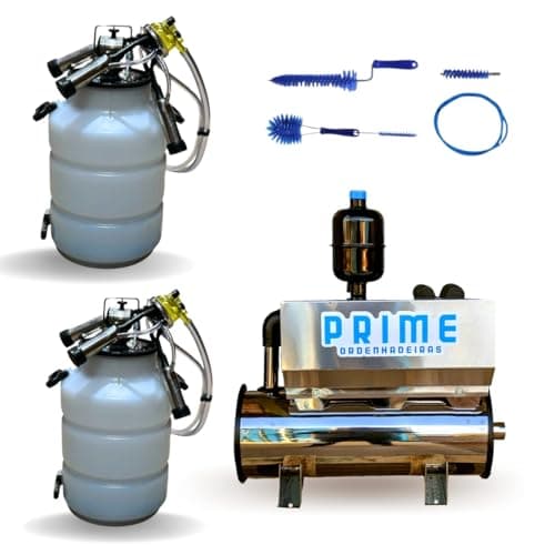 Ordenhadeira Inox Completa 2 CV — Bomba 450 L/min, 2 Conjuntos com Tarros, Pronta para Usar(110)