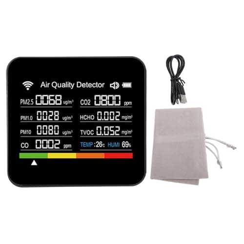 Medidor de qualidade do ar inteligente 14 em 1 HCHO PM2.5 VOC Temperatura Detector de umidade Wi -Fi Testador de qualidade do ar interno para Tuya App