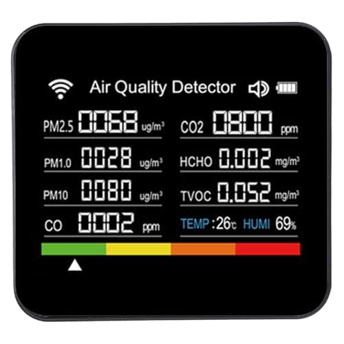 Medidor inteligente de qualidade do ar 14 em 1 HCHO PM2.5 VOC detector de temperatura e umidade testador de qualidade do ar interno para aplicativo Tuya