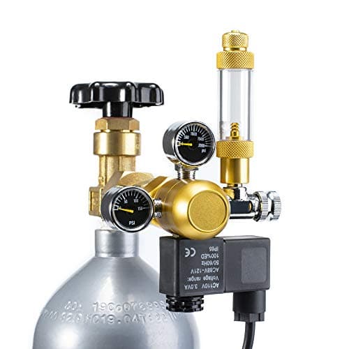 DaToo Monitor de medidor duplo regulador de CO2 para aquário com válvula de retenção solenoide de contador de bolhas ajustável para tanque de CO2 plantado padrão dos EUA