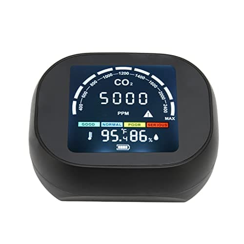 AUNMAS Medidor Infravermelho de CO2 Termômetro Compacto de Alta Precisão Higrômetro para Home Office, Com Função de Alarme, Adequado para Casa ou Escritório, Material ABS