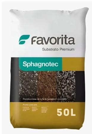 Substrato Sphagnotec 12 Turfa, Perlita, Casca de Arroz Carbonizada, Pó de Casca de Pinus 50 Litros