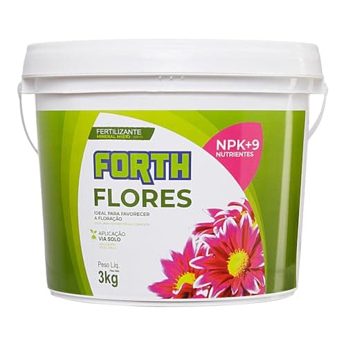Forth Flores, Adubo Floral, Floração, Fertilizante, Micronutrientes, NPK, Nutrição Balanceada, Balde, 3kg