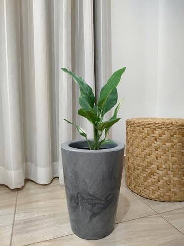Vaso para plantas decorativo de polietileno cor platinus