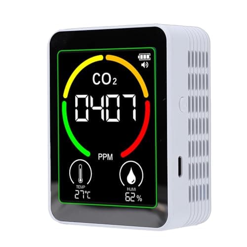 Cosiki Medidor de Qualidade do Ar 3 Em 1, Detector de Umidade e Temperatura de CO2, Detector de Luz de Fundo de Tela LCD Com Função de Monitoramento Interno, Ideal para Casa, Escritório, Escola e