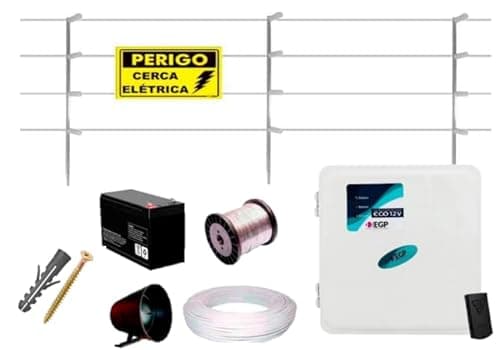 Kit Cerca Elétrica 30 Metros 4 Fio Com Eletrificador