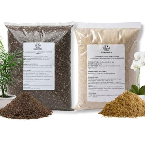 Kit 4Kg Farinha De Osso e Torta de Mamona Fertilizante 100% Natural Adubo Plantas Vaso Completo