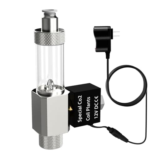 FZONE Válvula solenoide de CO2 multifuncional com contador de bolhas para sistema de aquário de CO2, conexão de parafuso